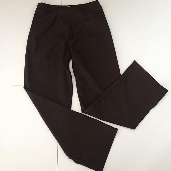 Lucy Dark Brown Wide Leg Women's Pants Ankle Zip - Picture 3 of 8